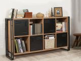 Credenza quercia e nera 164x35x89h cm 4 ante - Dodong