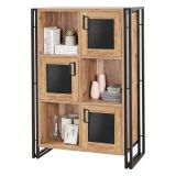 Credenza quercia e nera 89x35x127h cm 3 ante - Telesilla