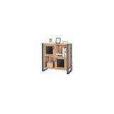 Credenza quercia e nera 89x35x89h cm 3 ante - Telesilla