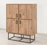 Credenza quercia e nera 93x36x115h cm 2 cassetti - Katmandu