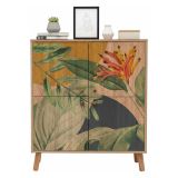 Credenza quercia e verde 95x36x111h cm 4 ante - Agyemang