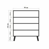 Credenza quercia e verde 95x36x111h cm 4 ante - Agyemang