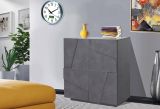 Credenza Raoul, Madia da cucina a 2 ante, Buffet da soggiorno, 100% Made in Italy, cm 81x44h86, Ardesia