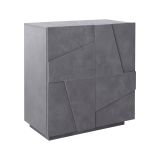 Credenza Raoul, Madia da cucina a 2 ante, Buffet da soggiorno, 100% Made in Italy, cm 81x44h86, Ardesia