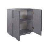 Credenza Raoul, Madia da cucina a 2 ante, Buffet da soggiorno, 100% Made in Italy, cm 81x44h86, Ardesia
