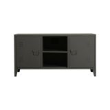 Credenza Ribes, Buffet da soggiorno, Madia da salotto, Dispensa da cucina, 120x40 h73 cm, Ardesia