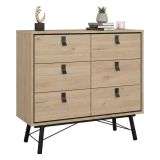Credenza rovere 101x40x94h cm 6 cassetti - Maka