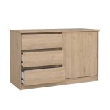 Credenza rovere 118x50x75h cm 1 anta e 3 cassetti - Bebinca