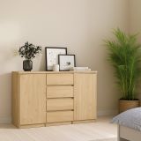 Credenza rovere 120x50x90h cm 2 ante e 4 cassetti - Angelika