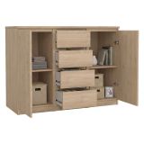 Credenza rovere 120x50x90h cm 2 ante e 4 cassetti - Angelika