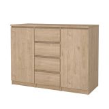 Credenza rovere 120x50x90h cm 2 ante e 4 cassetti - Angelika