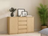 Credenza rovere 120x50x90h cm 2 ante e 4 cassetti - Angelika