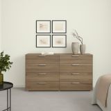 Credenza rovere 140x40x81h cm 8 cassetti - Urduja