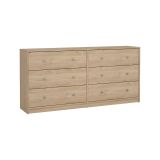 Credenza rovere 143x30x68h cm 6 cassetti - Rick