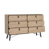 Credenza rovere 150x40x94h cm 6 cassetti - Anturio