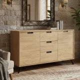 Credenza rovere 156x50x86h cm 2 ante e 3 cassetti - Alphonse