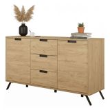 Credenza rovere 156x50x86h cm 2 ante e 3 cassetti - Alphonse