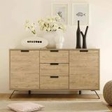 Credenza rovere 156x50x86h cm 2 ante e 3 cassetti - Alphonse