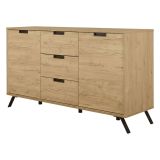 Credenza rovere 156x50x86h cm 2 ante e 3 cassetti - Alphonse