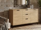 Credenza rovere 156x50x86h cm 2 ante e 3 cassetti - Alphonse