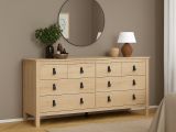 Credenza rovere 159x38x79h cm 8 cassetti - Kovsova