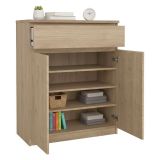 Credenza rovere 80x40x100h cm 2 ante e 1 cassetto - Genziana