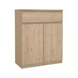 Credenza rovere 80x40x100h cm 2 ante e 1 cassetto - Genziana