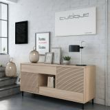 Credenza rovere cannettato 151x41x80h cm 2 ante e 2 cassetti - Abib