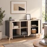Credenza rovere e antracite 155x43x75h cm 3 ante - Afrodite