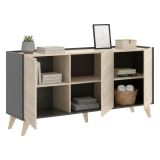 Credenza rovere e antracite 155x43x75h cm 3 ante - Afrodite