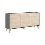 Credenza rovere e antracite 155x43x75h cm 3 ante - Afrodite