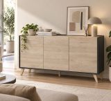 Credenza rovere e antracite 155x43x75h cm 3 ante - Afrodite