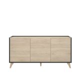 Credenza rovere e antracite 155x43x75h cm 3 ante - Afrodite