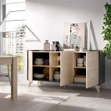 Credenza rovere e antracite 155x43x75h cm 3 ante - Afrodite