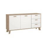 Credenza rovere e bianca 147x39x73h cm 2 ante e 3 cassetti - Pepito