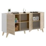 Credenza rovere e bianca 155x43x75h cm 3 ante - Afrodite