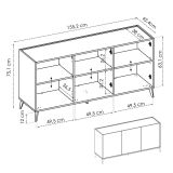 Credenza rovere e bianca 155x43x75h cm 3 ante - Afrodite