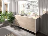 Credenza rovere e bianca 155x43x75h cm 3 ante - Afrodite