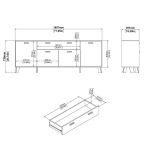 Credenza rovere e bianca 195x39x73h cm 4 ante e 1 cassetto - Wukong