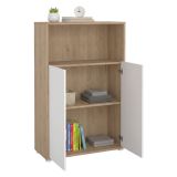 Credenza rovere e bianca 79x34x123h cm 2 ante - Canossa