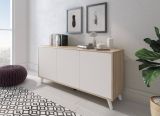 Credenza rovere e bianca moderna 153x39x72h cm 3 ante - Annina
