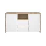 Credenza rovere e bianco lucida 148x48x83h cm 2 ante e 2 cassetti - Alalngar