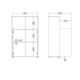 Credenza rovere e grigia 79x34x123h cm 2 ante - Canossa