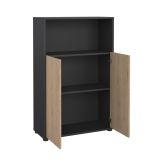 Credenza rovere e grigia 79x34x123h cm 2 ante - Canossa