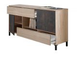 Credenza rovere e ossido 151x41x80h cm 2 ante e 2 cassetti - Abib