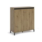 Credenza rovere nodi e antracite 100x40x110h cm 2 ante - Tokyo