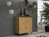 Credenza rovere nodi e antracite 100x40x110h cm 2 ante - Tokyo