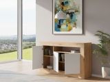 Credenza rovere nodi e bianca 144x42x87h cm 3 ante - Ilizia