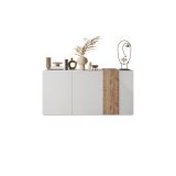Credenza rovere nodi e bianco lucida 181x44x86h cm 3 ante - Jerry