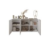 Credenza rovere nodi e bianco lucida 181x44x86h cm 3 ante - Jerry